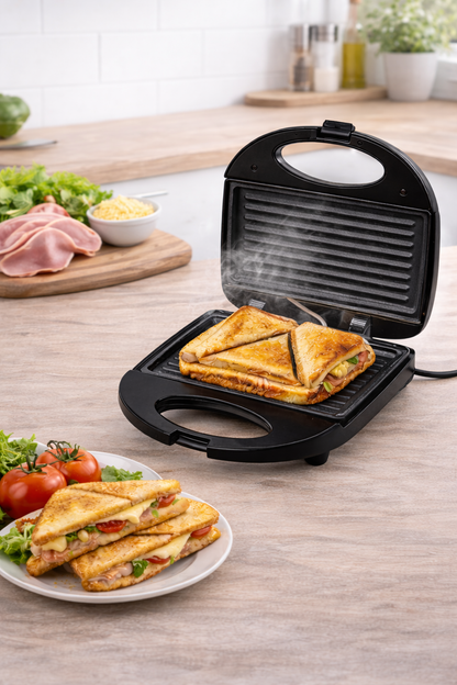 Sandwichera 750W – Rápida, Compacta y Potente para Desayunos Perfectos